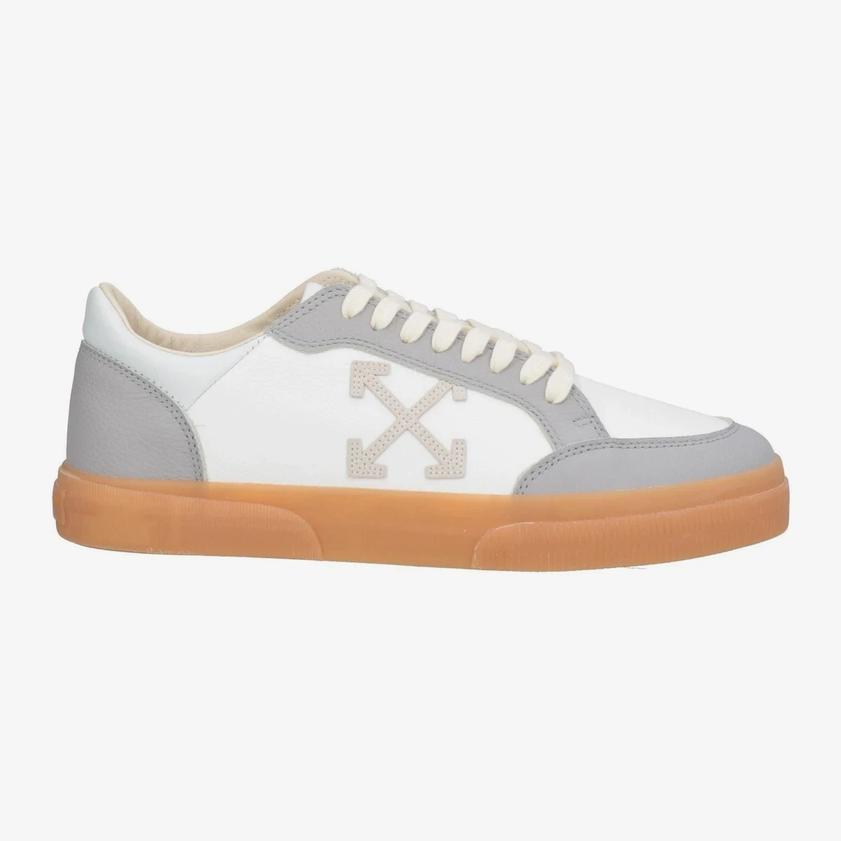 Off-White Arrows Logo Leather Sneakers in White