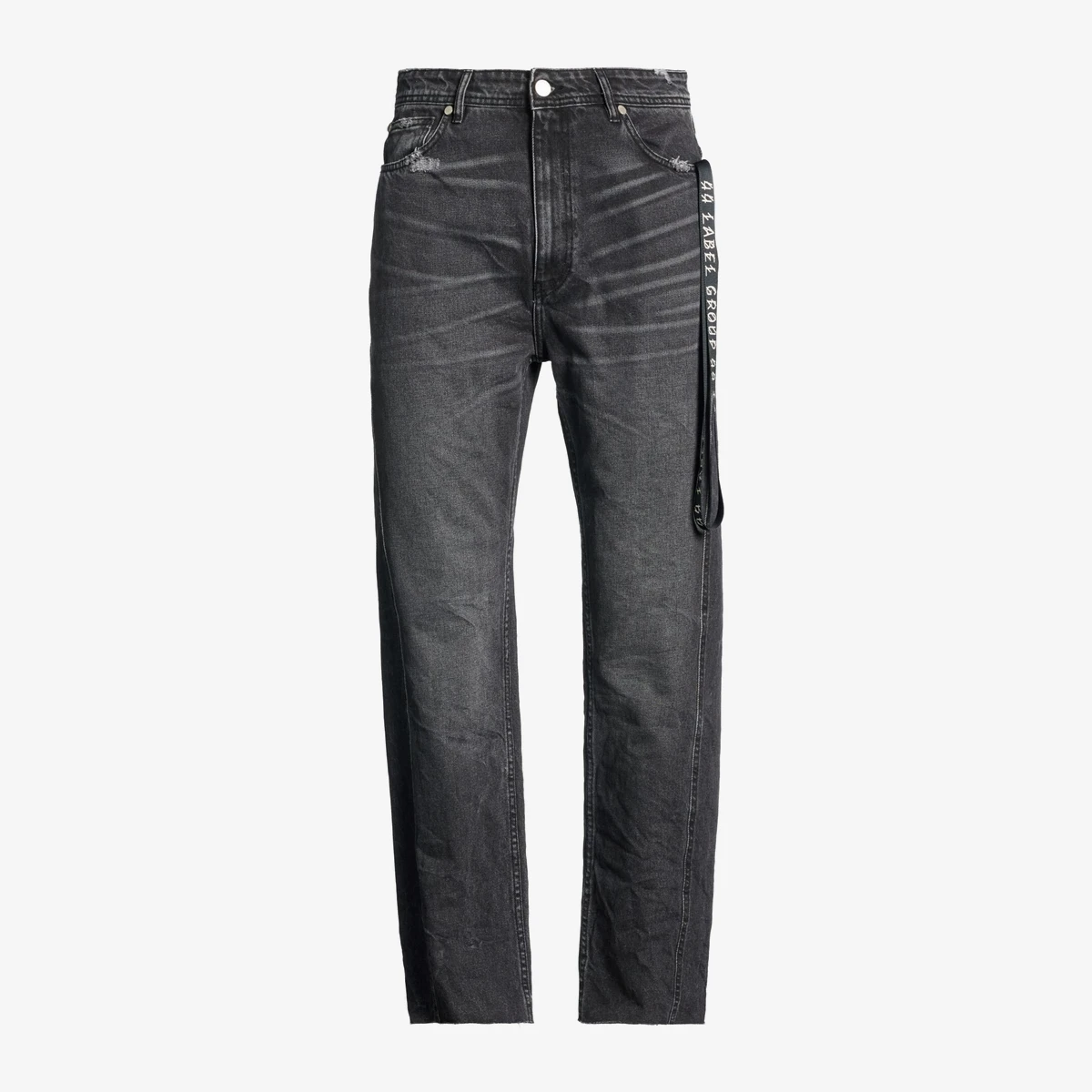 44 LABEL GROUP Washed Straight-Leg Jeans in Black
