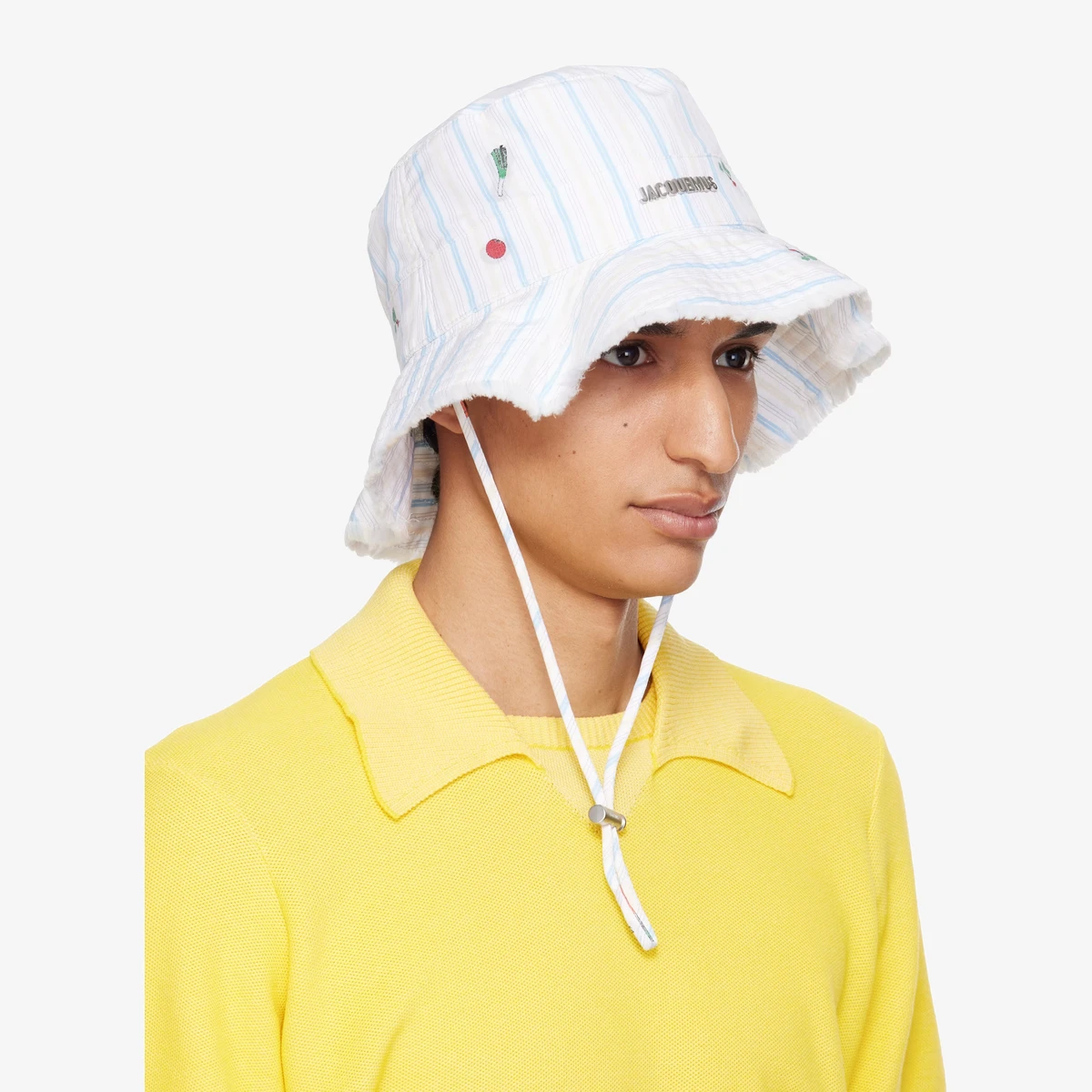 Jacquemus White & Blue 'The Artichaut' Bucket Hat in White
