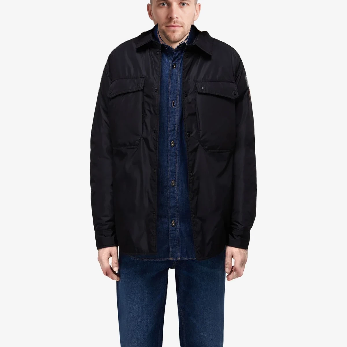 Napapijri Snap-Front Overshirt in Navy