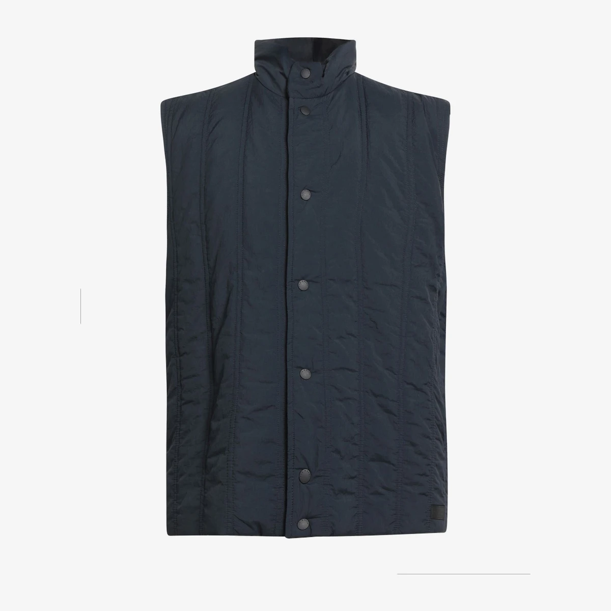 Rag & Bone Quilted Snap-Front Vest in Navy