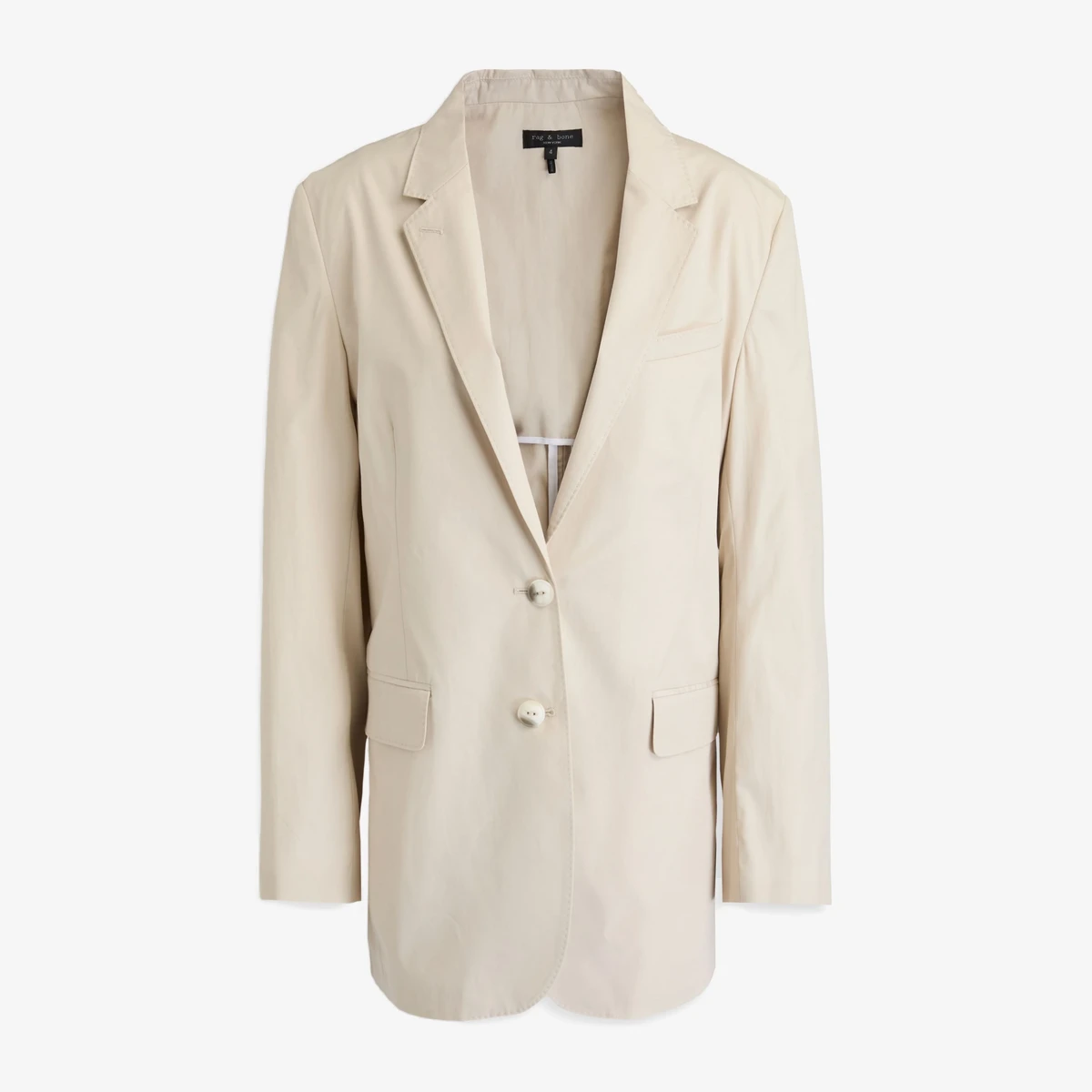 Rag & Bone Odessa Cotton-Poplin Blazer in Beige