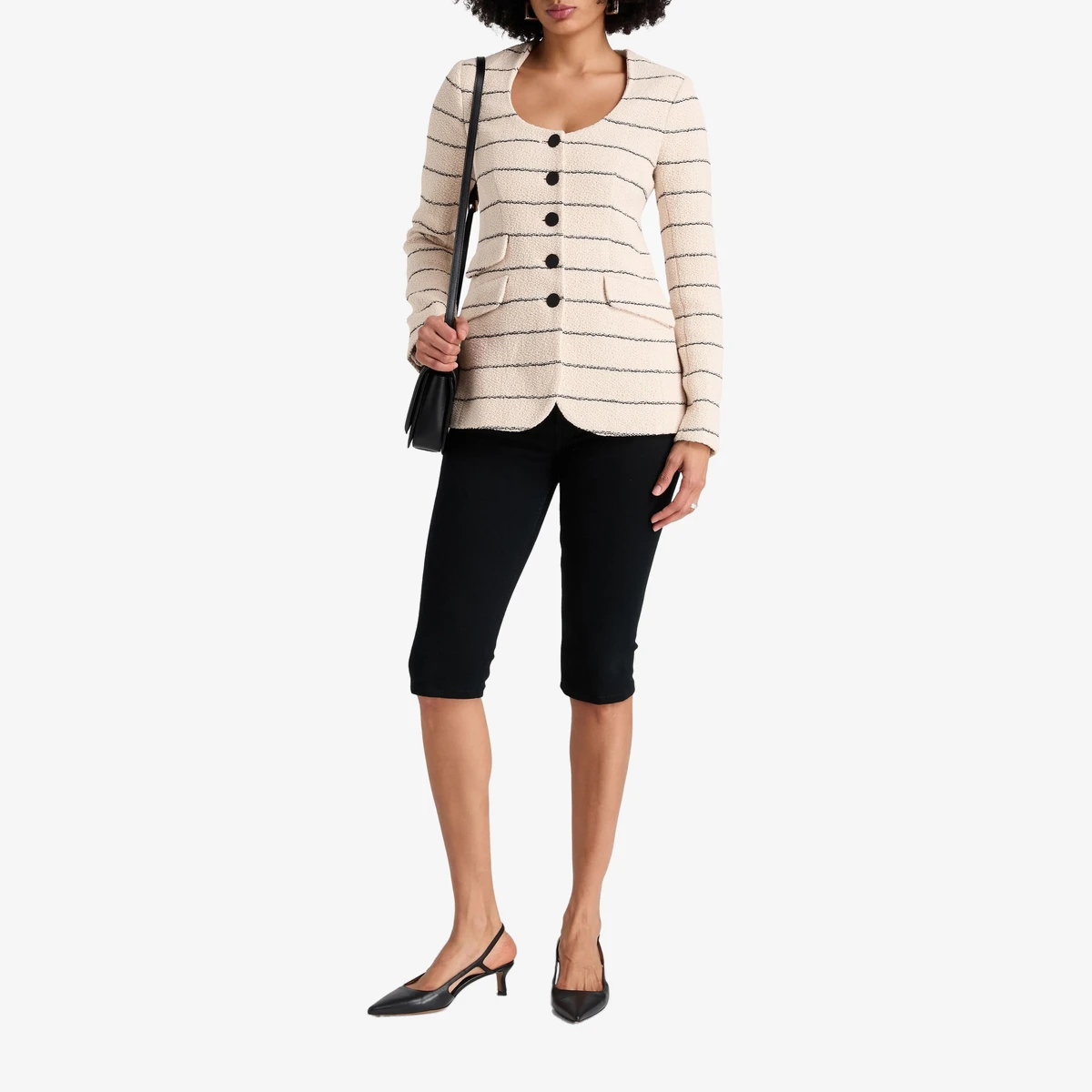 Rag & Bone Roslyn Striped Cotton-Tweed Blazer in White