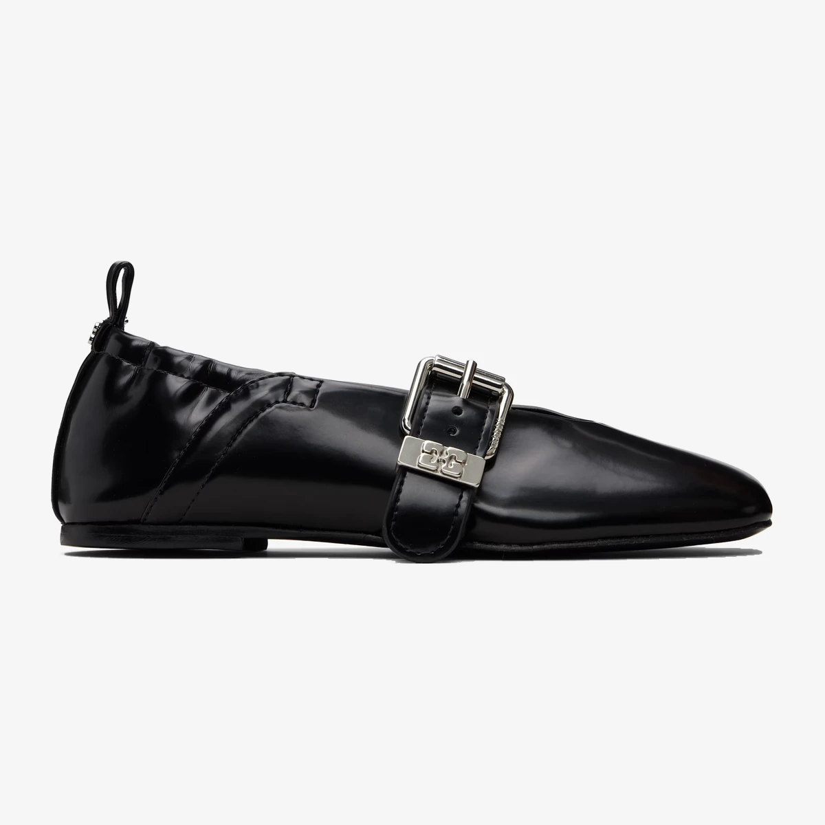 GANNI Black Sue Ballerina Flats in Black