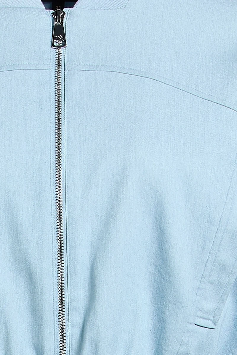 Faded Denim Bomber Jacket view 6