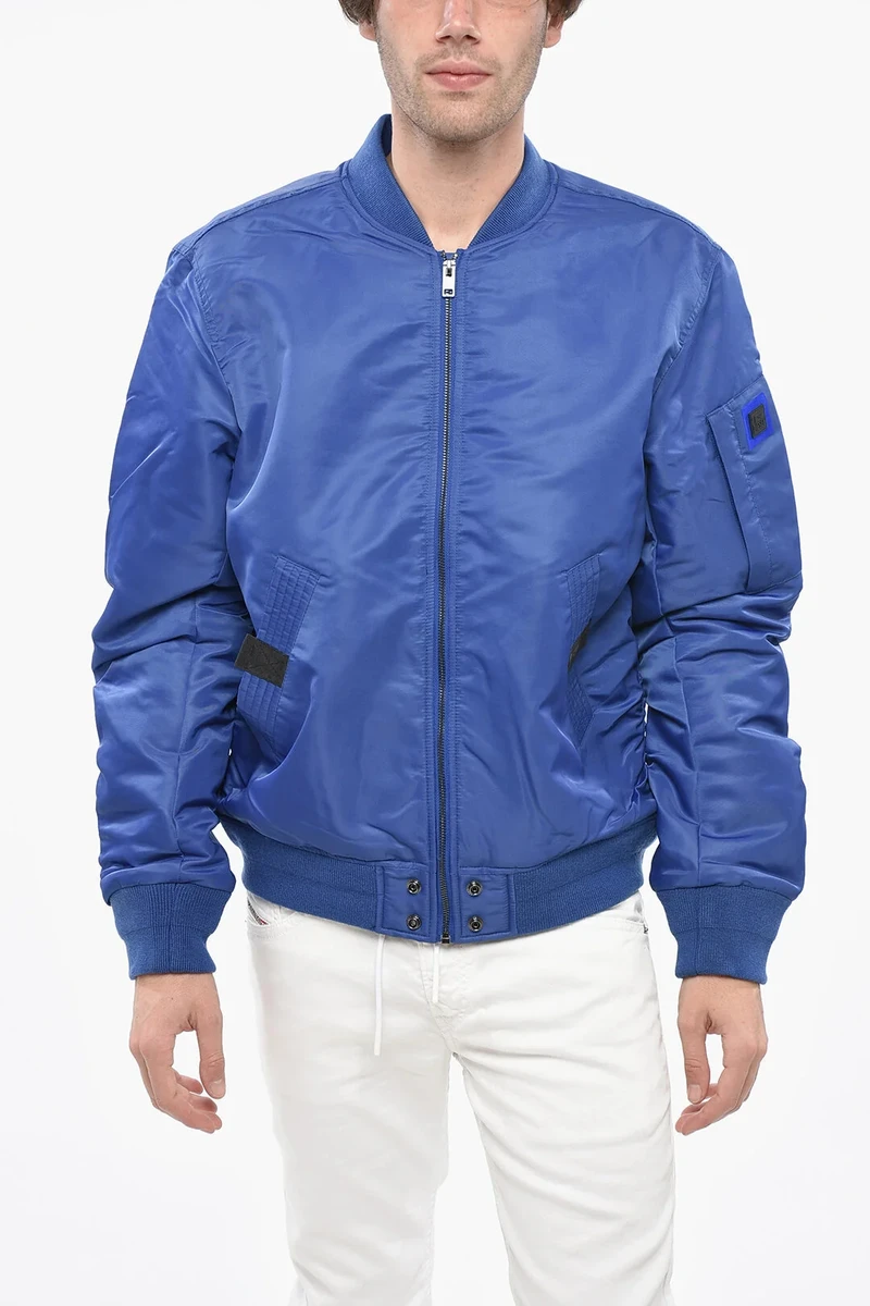 Diesel Quilted Bomber ROSS with Front Zip in Blue