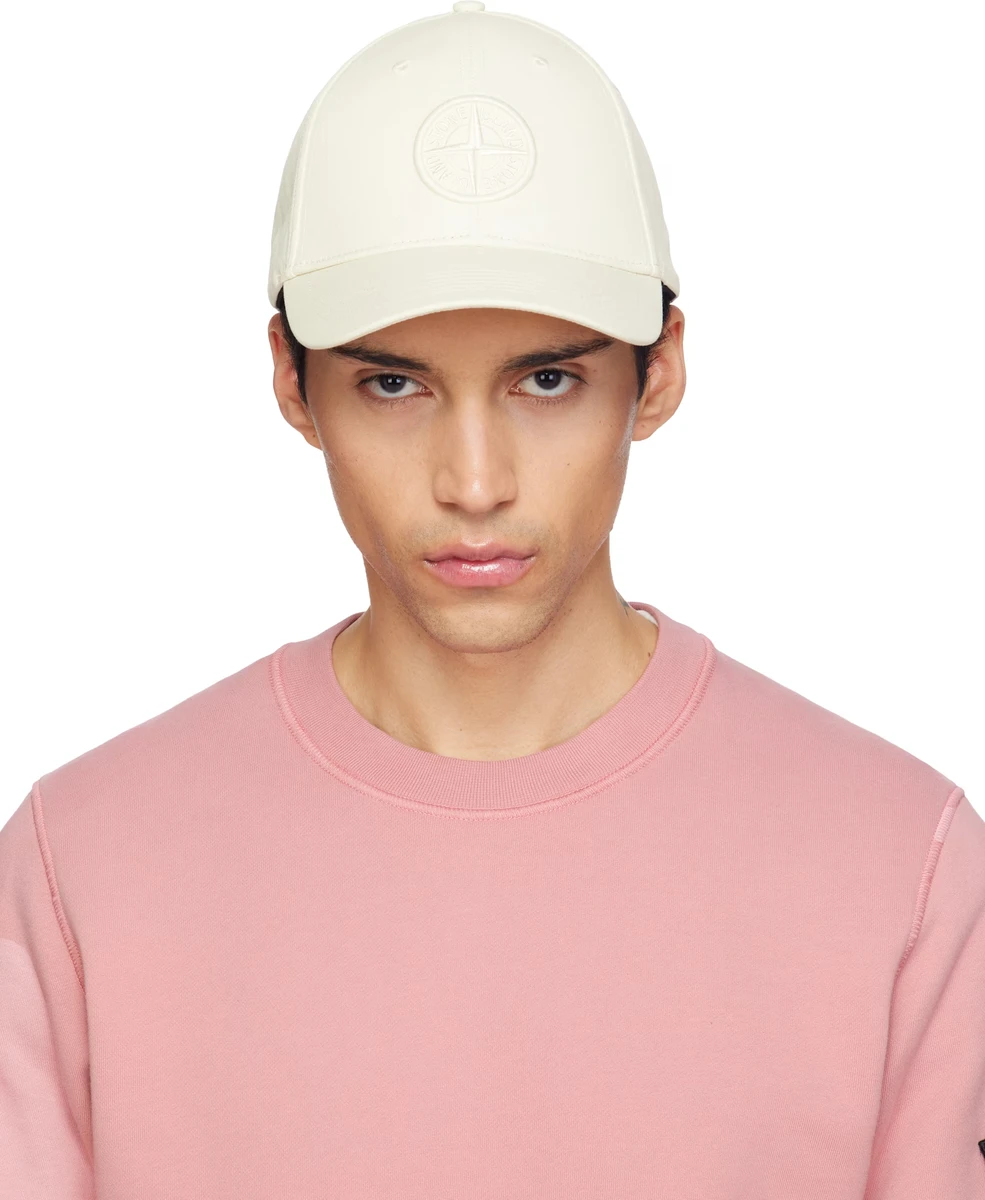 Stone Island Off-White 9100013 Cotton Reps Cap in Off-White