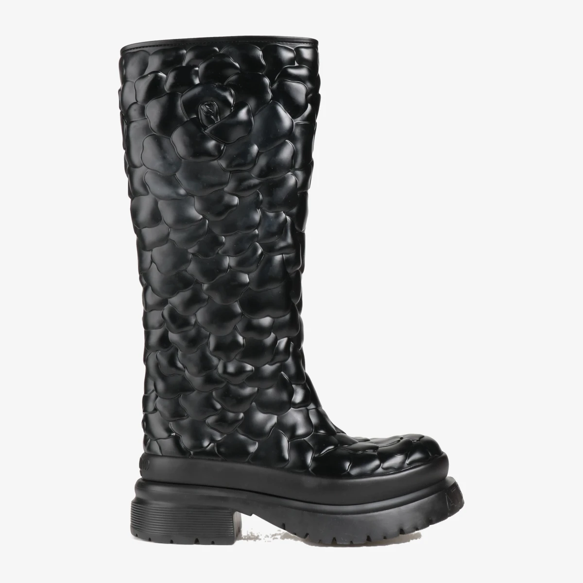 Valentino Garavani Atelier 03 Rose Edition PVC Platform Knee Boots in Black