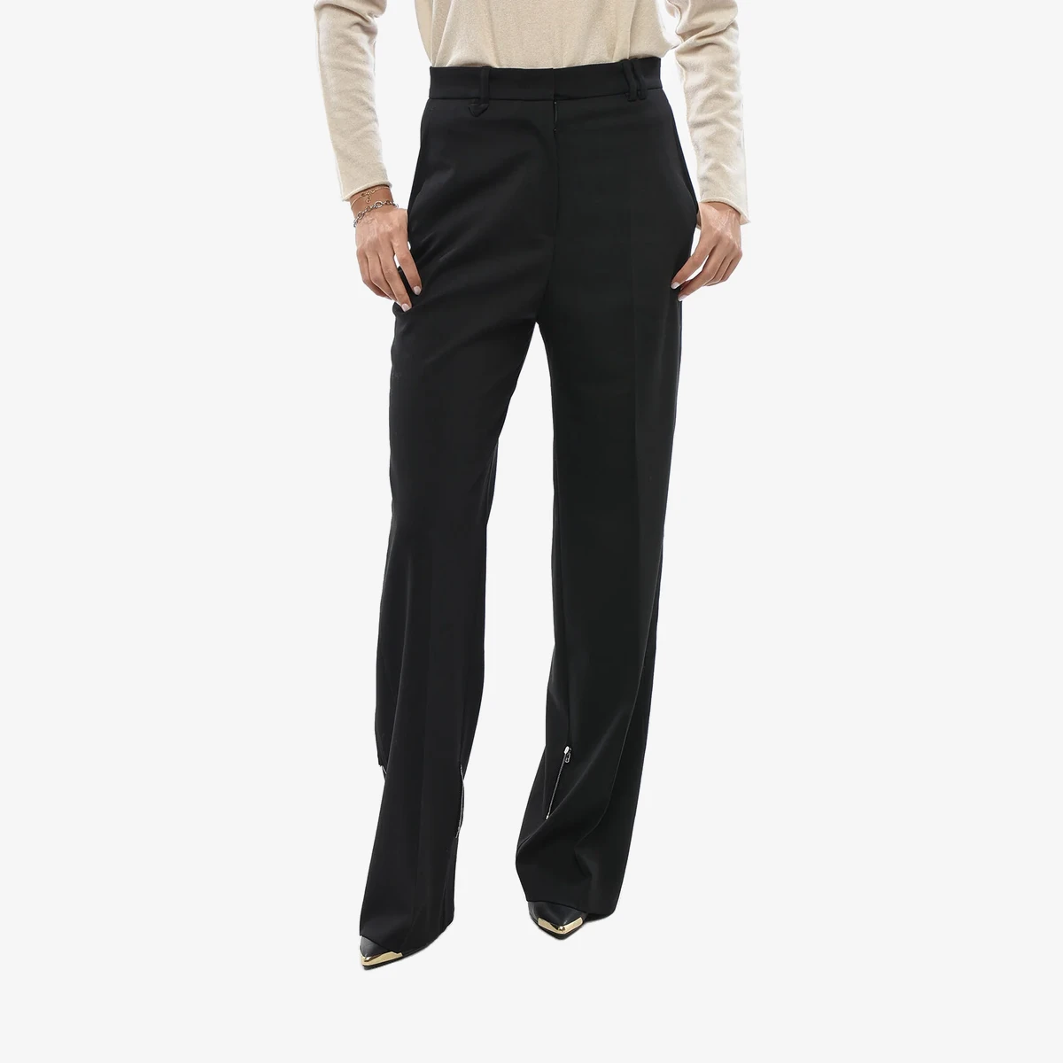 Jacquemus Virgin Wool High-Waisted Trousers ASTOUIN in Black