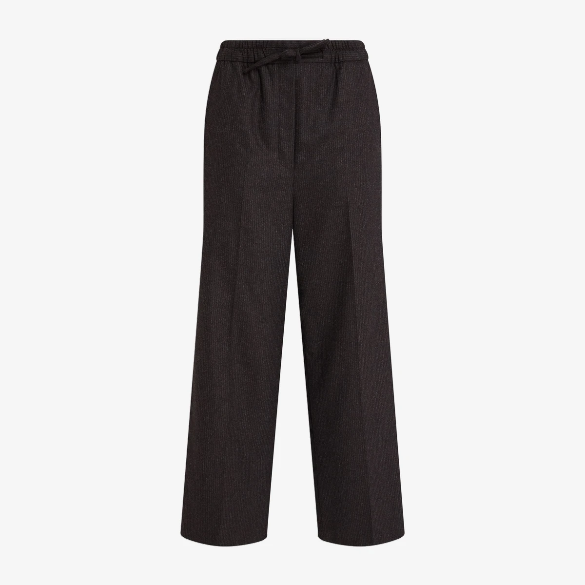Sandro Wool-Blend Wide-Leg Pants in Dark Brown