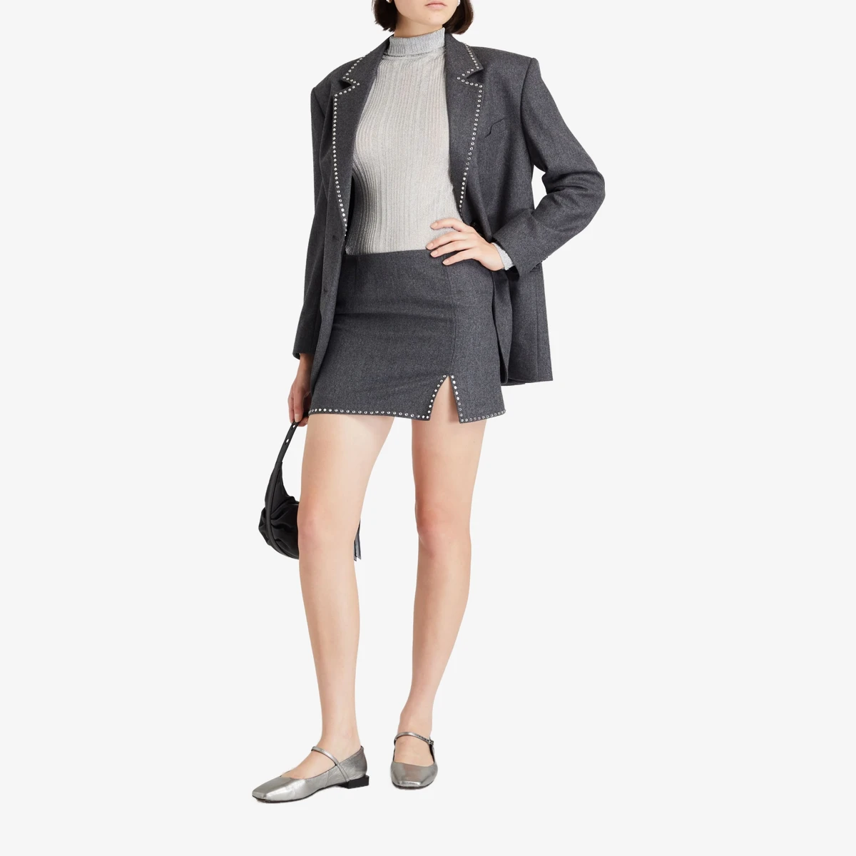 Crystal-Embellished Wool-Twill Mini Skirt ხედი 2
