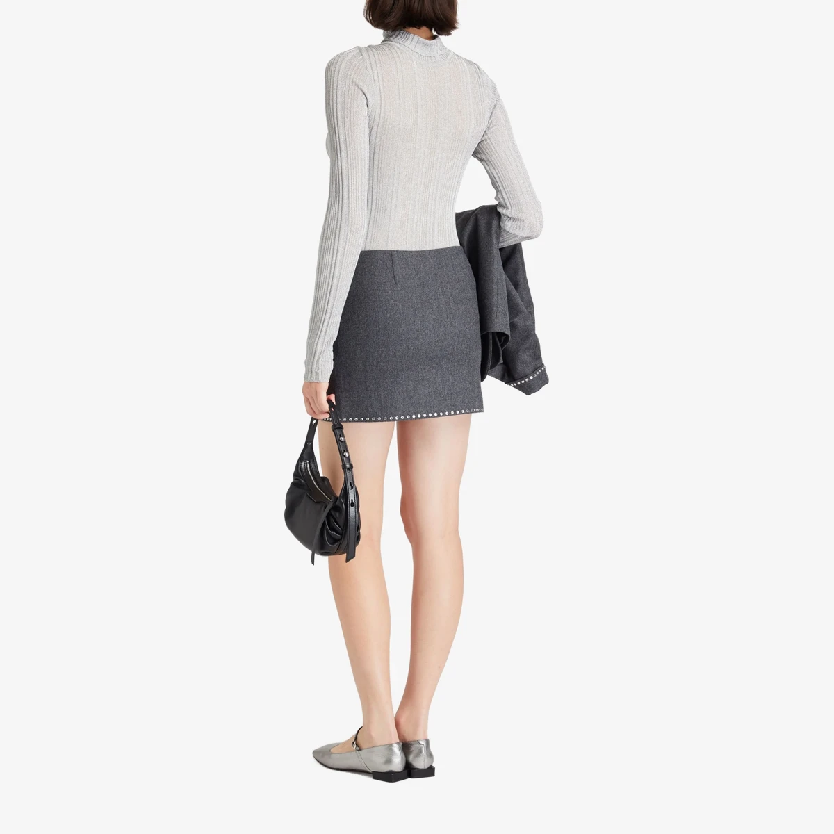 Crystal-Embellished Wool-Twill Mini Skirt ხედი 3