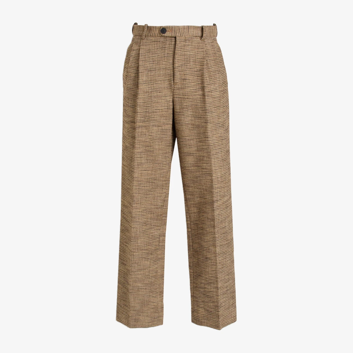 Sandro Houndstooth Tweed Straight-Leg Pants in Brown
