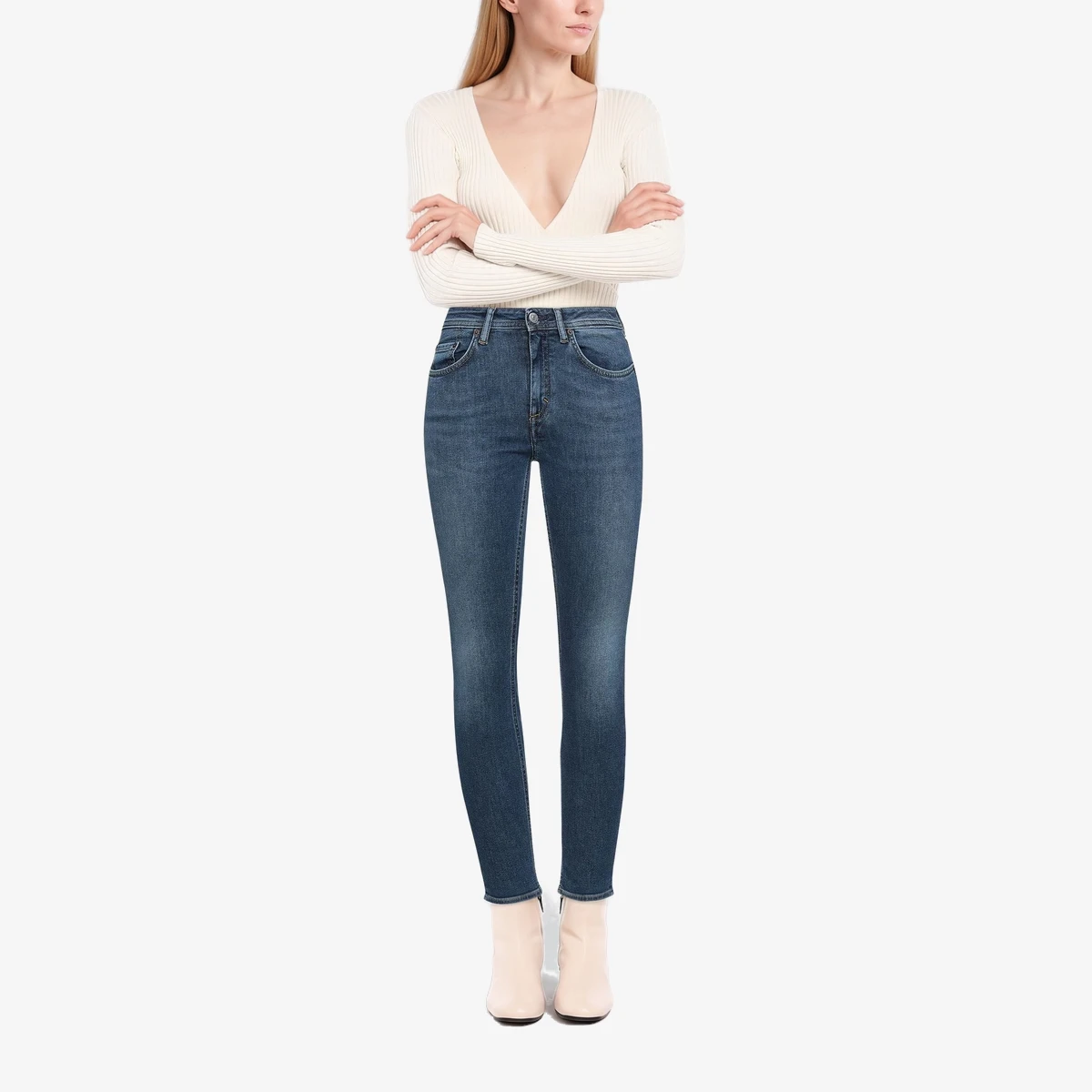 Mid-Rise Skinny Jeans вид 2
