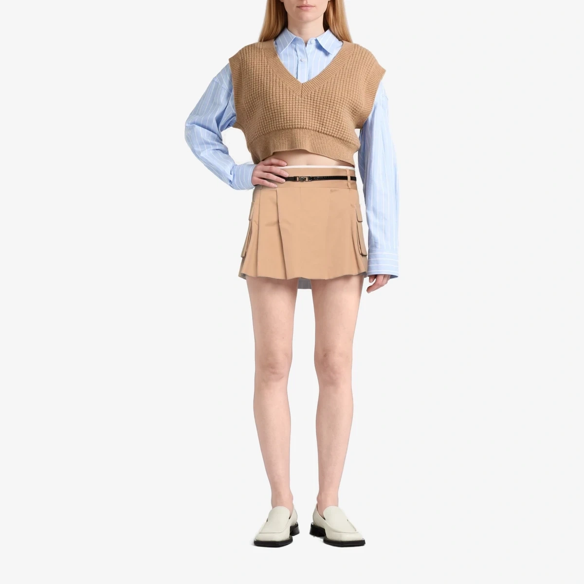 Belted Pleated Cargo Mini Skirt ხედი 2