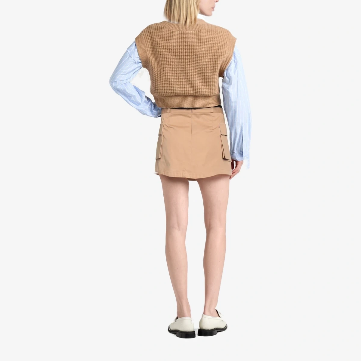 Belted Pleated Cargo Mini Skirt ხედი 3