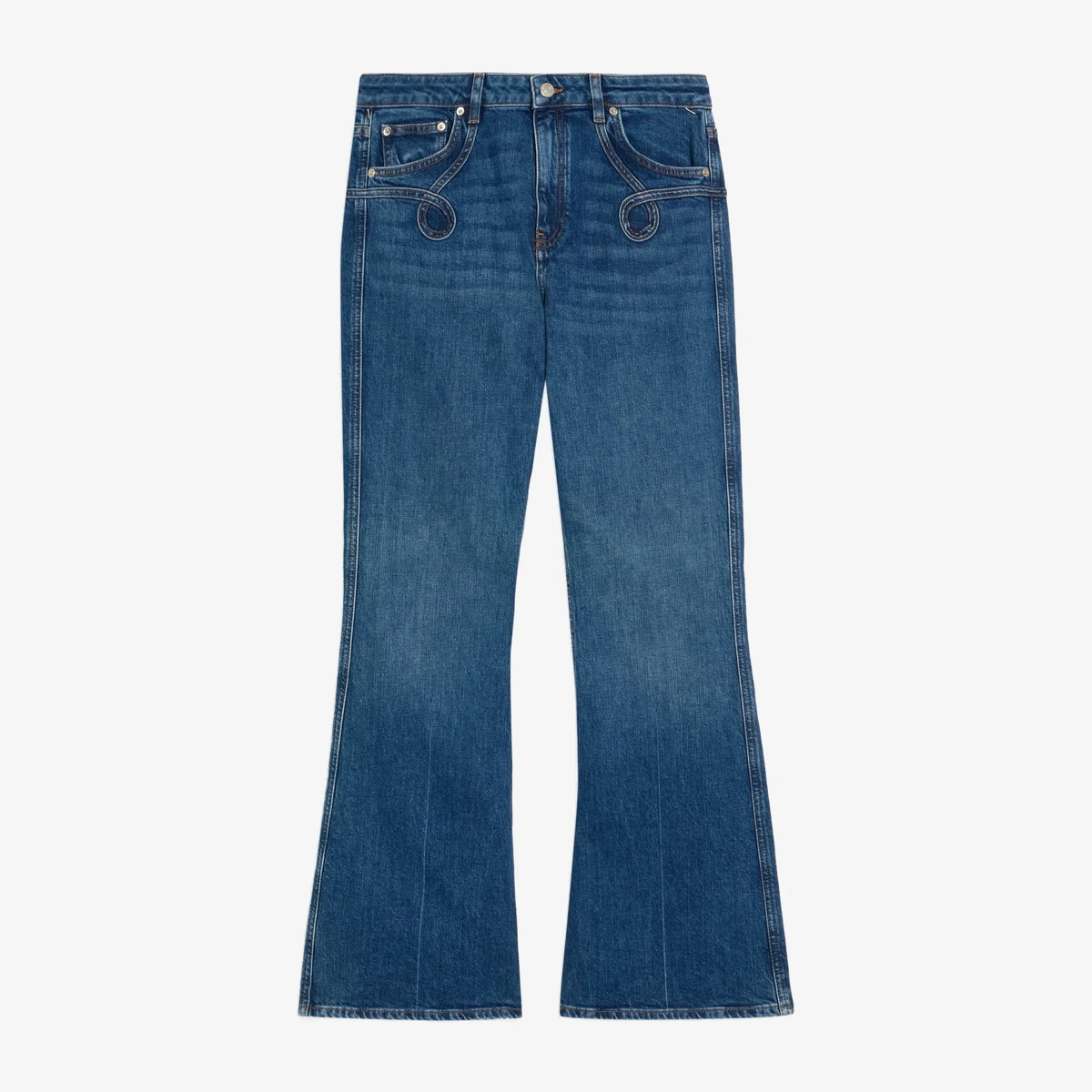 Maje High-Rise Flared Jeans in Denim Blue